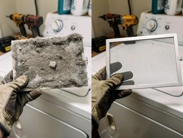 Professional lint trap cleaning by Westerville Dryer Vent Cleaning in Westerville